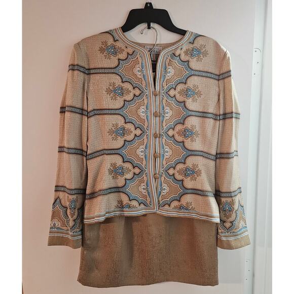 Women's Adrianna Papell Silk 2 Pierce Dress Suit Size 10 - Picture 8 of 11